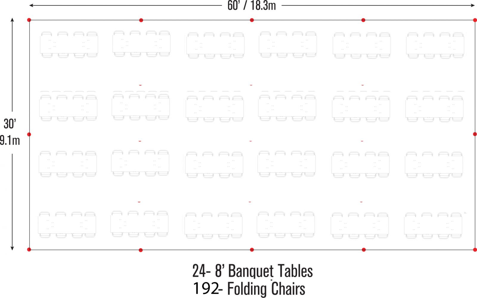 30 x 60 tent rental seating chart configuration 2